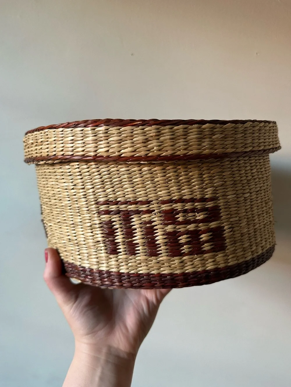Woven Straw Basket Circular